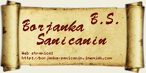 Borjanka Saničanin vizit kartica